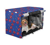 siphylline Sweet Cherry Fruit Royal Blue Dog Crate Cover Pets Kennel Cover Rollers Shades