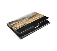 siphylline The Cowboy Ranch in Montana Ultra-thin business card holder With Leather & Stainless Steel cards holder for Protects Your Cards