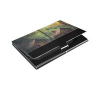 siphylline The Safari Cabins in West Virginia Ultra-thin business card holder organizer with Leather and Stainless Steel card holder case for Business Meeting Use