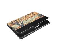 siphylline The Tree Of The Desert Slim outdoor business card holder with Leather and Stainless Steel cards holder for Business Meeting Use