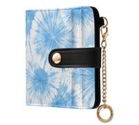 siphylline Tie-dye Vanilla Blue Ladies PU Leather Bifold Wallet Fancy Minimalist PU Leather Wallet for Girls Women Ladies