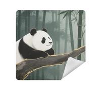 siphylline Toiletries Pouchs Cloth Self Adhesive Makeup Bag Organizer Wrap 13.8 X 13.8 Wrapper Organizer Bags For Women, China panda bamboos, 13.8x13.8in