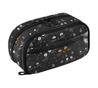 siphylline Topper Cat Black Halloween Tear-Resistant Pencil Case Stationery Pen Case for College Student Teen Adults