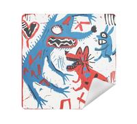 siphylline Travel Pouchs Camera Lens Cloth Magic Sticker Cosmetic Bag Organizer Wrap 13.8 X 13.8 Wrapper Makeup pouching For Women, fighting dog, 21.7x21.7in