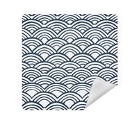 siphylline Travel Pouchs Camera Lens Cloth Protective Make Up Organizers Wrap 13.8 X 13.8 Wrapper For Toiletries, wave print indigo dyeing style, 17.7x17.7in