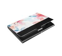 siphylline Watercolor Art Flowers Red Slim portable business card holder with Leather and Stainless Steel card case holder for Protects Your Cards