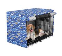 siphylline Wave Turtle Vector Cover for Dog Cage Kennel Cover Dog Crate Protector