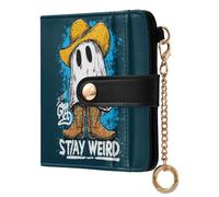 siphylline Weird ghosts Boots Ladies Cute Foldable Wallet Convenient Minimalist PU Leather Wallet for Women Girls