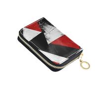 siphylline White Black Red Triangles leather card wallet for men With 9 cards slot RFID Blocking credit card holder for women with zipper