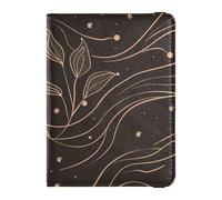 siphylline William Morris Style Aquarius Brown Leather Passport Card Holder Cover Combo Passport Case Document Organizer Holder Accessories Waterproof
