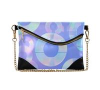 siphylline Women's Leather Wristlet Clutch Purse Elegant Evening Handbag for Party neon Ocean blu ray circle purple