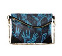 siphylline Women's PU Leather Clutch Purses Minimalist Style Coin Purse Wallet for Wedding blue hands reaching out