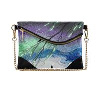 siphylline Women's PU Leather Handbag Clutch Elegant Wristlet Bag for Travel multicolor star sky willow art