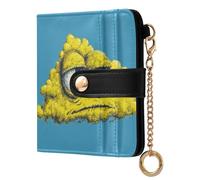 siphylline Y2k Style Cloud Green Ladies Slim Foldable Wallet Waterproof PU Leather Wallet With Card Slots for Women Girls