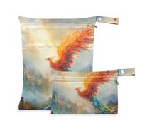 siphylline zippered bag for traveling 2 Pack wet bag for swimsuit with handles for bathing, bathing Phoenix