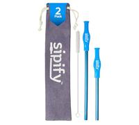 Sipify Protect Teeth from Coffee & Tea Stains - Flow Limiting Reusable Straws for Hot Drinks by - Stainless Steel Straws with Silicone Cover Aerate to Protect from Scalding - Dishwasher Safe - 2 Pack