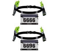 Sipiris Pack of 2 Triathlon Race Number Bands with Reflective Adjustable for Sports Competitions such as Triathlon, Marathon, Running and Cycling, black, simplicity
