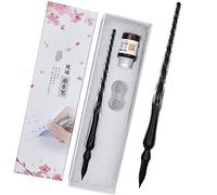 SIPLIV Glass Dip Pen Ink Set Calligraphy Dip Pens Crystal Dip Pen for Art, Writing, Signatures, Office Desktop Adornment Ornaments - Black Gold Foil, 1 Bottle Ink