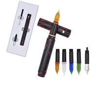 SIPLIV Resin Acrylic Multifunctional Dual-Purpose Pen - Glass Dip Pen & Fountain Pen - Pocket-Size Travel Short Pen with 5 Types Replacement Nib - White