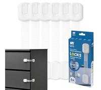 SIPO Adjustable Child Safety Locks - Set of 6 Self Adhesive Safety Belts Tool Free ABS - Protection for Cabinets, Drawers & Appliances