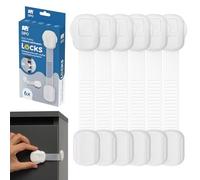 SIPO Child Safety Lock Set of 6 - Self Adhesive ABS Latches for Cabinets & Drawers - No Drilling Required Quick Assembly