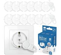 SIPO Child Safety Sockets - Set of 12 + 2 Keys | Socket Protection for Babies & Toddlers | No Drilling Required Easy Removal, White, Child Safe, EU Compatible