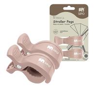 SIPO Pink Pushchair Clips (Set of 2) - Playful ABS Clamps for Prams & Car Seats - 2kg Load Capacity, Secure Rounded Design
