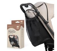 SIPO Pram Organiser Net - Universal Storage Bag 12L with Adjustable Straps & Fastening - Large Capacity for Nappies, Toys & Snacks - Fits Most Pushchairs