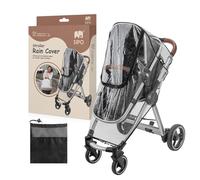 SIPO Universal Stroller Rain Cover - EVA Rain Cover with Zip & Ventilation - Transparent Weather Cover, Wind & Waterproof, With Storage Bag - Fits Most Pushchairs