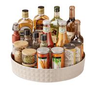 Sipobuy 360° Rotating Spice Rack Organizer for Kitchen Cabinet - Turntable Lazy Susan Storage Solution for Pantry, Refrigerator, Countertop - Cosmetic Makeup Organizer (White)