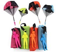 Sipobuy NO 4 piece hand throw parachute men set, tangle free flight, creative multi-color toy for boys and girls, children and adults