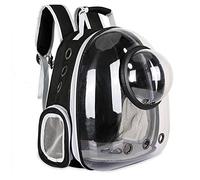 Sipobuy Pet Space Capsule Backpack, Small Medium Cat Puppy Dog Carrier, Transparent Breathable Heat Proof, Pet Carrier for Travel Hiking Walking Camping (Black)