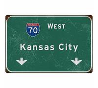 Sipokan Interstate 90 Direction Direction Sign Airport Highway Iron Sheet Sign Bar Club Restaurant Wall Decoration 1Gift Funny Vintage Metal Sign Poster 8X12 Inches