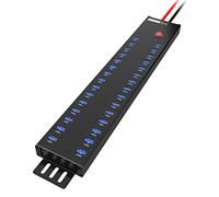 Sipolar Industrial USB 2.0 Hub 30 Ports with 300W Power Supply Wall Mountable Support Refurbishing and Brush, Batch Data Transfer