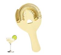 Sipoyen Gold Hawthorne Cocktail Strainer, 2 Prong, 4.7"L x 3.3"W, Stainless Steel
