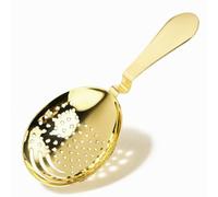 Sipoyen Gold Julep Strainer 18/8 Stainless Steel Cocktail Bar Tool 3"Dia | Cocktail Strainer (7" x 3") Bar Tool for Straining Ice & Herbs in Mixing Glasses & Shakers