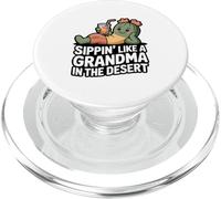 Sippin Like A Grandma In The Desert Fun Cactus PopSockets PopGrip for MagSafe