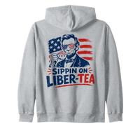 Sippin On Liber Tea Liberty Abraham Lincoln Sunglasses Zip Hoodie
