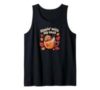 Sippin with My Snail Cozy Autumn Forestcore Design Tank Top