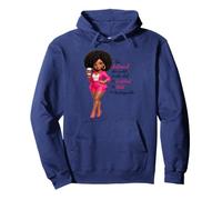 Sipping Coffee Looking Fabulous Melanin Queen Afro Woman Pullover Hoodie