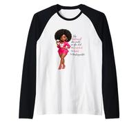 Sipping Coffee Looking Fabulous Melanin Queen Afro Woman Raglan Baseball Tee