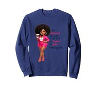 Sipping Coffee Looking Fabulous Melanin Queen Afro Woman Sweatshirt