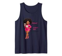 Sipping Coffee Looking Fabulous Melanin Queen Afro Woman Tank Top