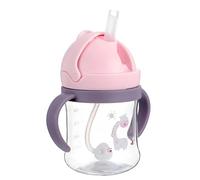 Sippy Cup for 6+ Months, Baby Bottle with Straw and Lid, Leakproof Sippy Cup for Toddlers, Weighted Straw Sippy Cups, Non-Spill, BPA Free Toddler Water Bottle [Pink 250ml]