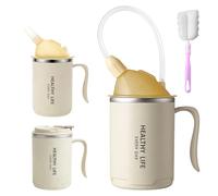 Sippy Cup for Adults,400ml 3 in 1 Adult Sippy Cups for The Elderly Non Spill with Lid and 30cm Straw Anti Choke Non Spill Cups for Elderly with Brush Beakers for Elderly Disabled Adults Drinking Aids
