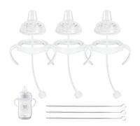 Sippy Cup Soft Conversion Kit for Philips Avent Natural Baby Bottle, Toddler Transition Kit with Silicone Sippy Spout Nipple, Weighted Straw, Bottle Handle, Cleaning Brush, 3-Pack