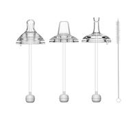 Sippy Cup Straw Replacement, Includes 3 Types Soft Spout Straw Transparent with Weighted Ball, 1 Cleaning Brush
