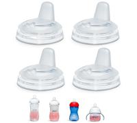 Sippy Spout Nipples for Philips Avent Natural Baby Bottles, My Grippy Spout Sippy Cup and Natural Trainer Sippy Cup, 4-Count, Soft Spout, Food Grade Silicone, BPA-Free, Convert to Sippy Cup, 4+ months