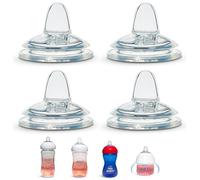 Sippy Spout Nipples for Philips Avent Natural Baby Bottles, My Grippy Spout Sippy Cup and Natural Trainer Sippy Cup | 4-Count | Soft Spout | Food Grade Silicone | Variable Flow (Sippy Spout Nipple)