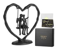Sipujade Iron Anniversary Wedding Gift for Her Wife Him and Couple,Iron Heart Statue Decoration Gifts,Heart Sculpture,Heart Figurine，Couple Figurine Statue,Valentine's Day Birthday Gifts